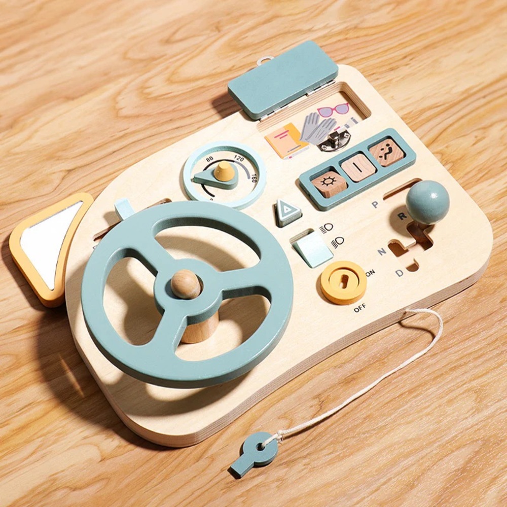 Wooden Steering Wheel Activity Toy